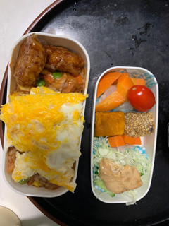 全てレンジ簡単梅ハヤシオムライス弁当-レシピのメイン写真