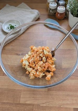 レンジで甘い丸ごとにんじん卵サラダ-レシピのメイン写真