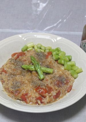 ほぼ放置！味付け不要パパっと夏野菜の味噌リゾット-レシピのメイン写真