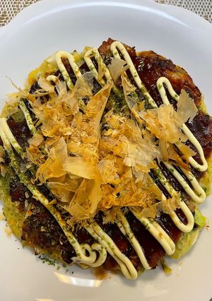 米粉で作るたこ・豚・エビのミックスお好み-レシピのメイン写真