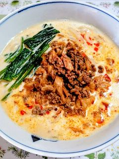 簡単ランチ!キムチと挽肉の豆乳坦坦うどん-レシピのメイン写真