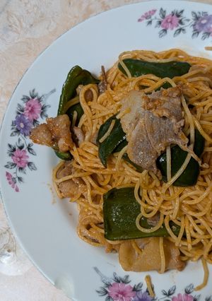 簡単★豚こま肉で!ナポリタンパスタ-レシピのメイン写真