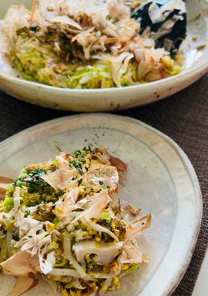 出汁味😻もやしとれんこんのお好み焼き風-レシピのメイン写真