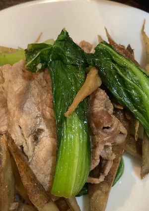 豚こまとゴボウのチンゲン菜炒め-レシピのメイン写真
