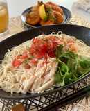 ナンプラー香る鶏のアジアン冷やし混ぜ麺