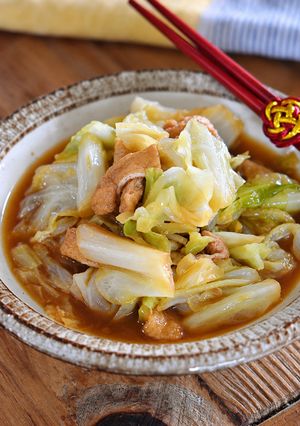 キャベツと油揚げのクタクタ煮浸し【作り置き】-レシピのメイン写真