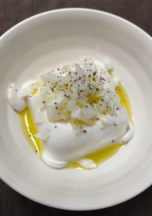 豆腐の玉ねぎレモンオリーブオイルがけ-レシピのメイン写真