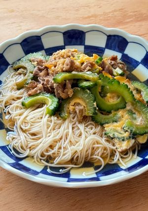 牛ゴーヤチャンプルーぶっかけそうめん-レシピのメイン写真