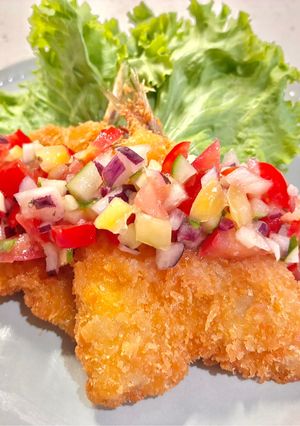 刻み野菜ソースがけ〜♡!(アジフライ)-レシピのメイン写真