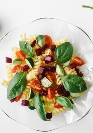 食欲の出ない日に！ビーツパスタサラダ-レシピのメイン写真
