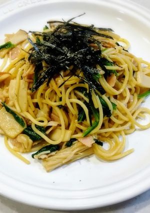 きのことほうれん草の和風パスタ-レシピのメイン写真