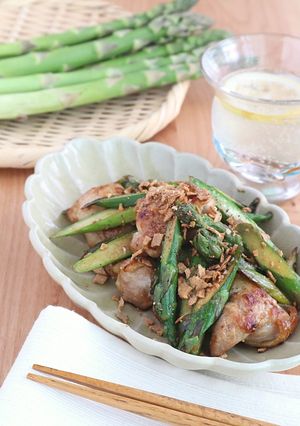 鶏肉とアスパラガスのガーリックしょうゆ-レシピのメイン写真