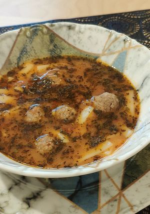 キョフテとパスタのスープ◇トルコ料理-レシピのメイン写真
