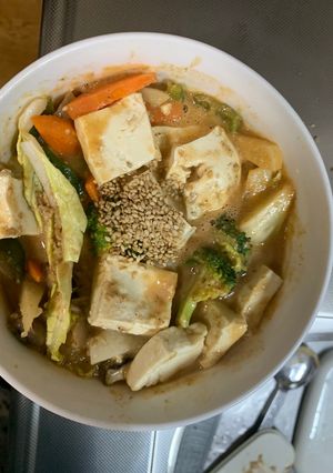 お一人様クリーミートマト味噌味豆腐野菜炒-レシピのメイン写真