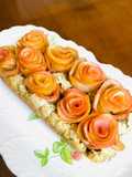 簡単ホットケーキミックスで林檎薔薇ケーキ
