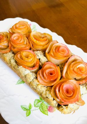 簡単ホットケーキミックスで林檎薔薇ケーキ-レシピのメイン写真