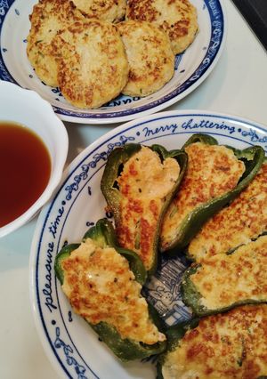 ピーマンの豆腐入り鶏ひき肉詰め-レシピのメイン写真