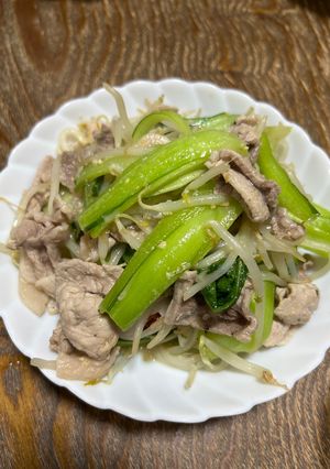 青梗菜ともやしの豚肉味噌炒め-レシピのメイン写真