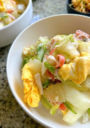 白菜カニ玉丼-レシピのメイン写真