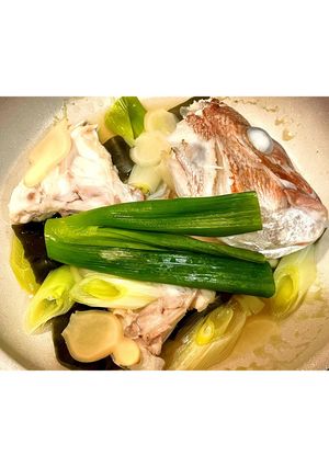 鯛の頭とカマの酒蒸し-レシピのメイン写真
