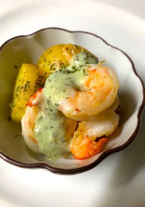 ガーリックシュリンプ!バジルマヨで味変-レシピのメイン写真