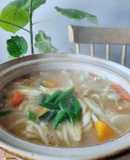 白だしで山梨のほうとう鍋うどん☆風邪の時