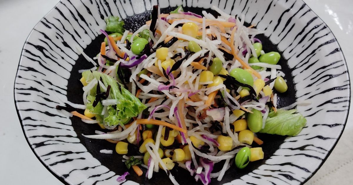 ヒジキと枝豆入り千切り野菜サラダ by HAL 【クックパッド】 簡単