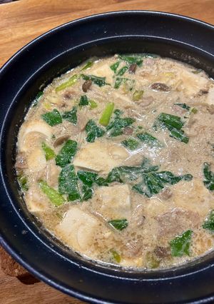 こく旨♡豚バラの坦々風ごま味噌豆乳鍋-レシピのメイン写真