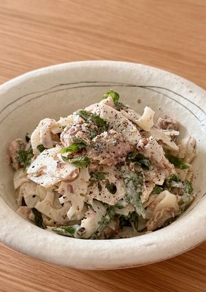 【楽めし】サバ缶れんこんサラダ-レシピのメイン写真