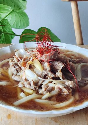 5分☆香味たっぷりラム肉うどん☆簡単昼食-レシピのメイン写真