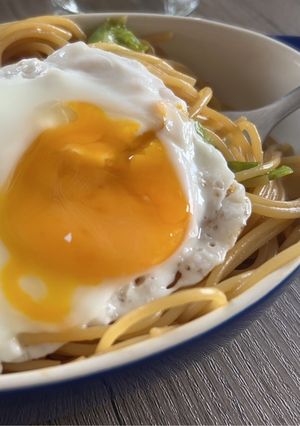 ワンパン☆キャベツと卵の醤油バターパスタ-レシピのメイン写真