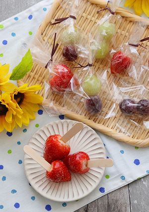 【おうち縁日】パリパリ食感のフルーツ飴-レシピのメイン写真