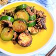ズッキーニとひき肉の醤油麹炒め