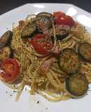 ズッキーニとベーコンのパスタ