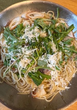 水菜と鰹と菜の花のパスタ-レシピのメイン写真