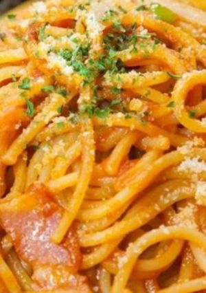 ハムとキャベツのトマトパスタ-レシピのメイン写真