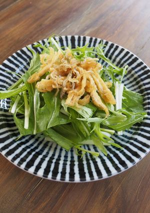 《副菜①》水菜とじゃこのサラダ-レシピのメイン写真