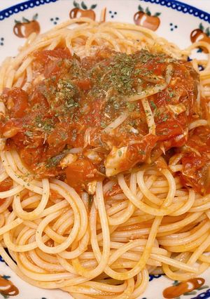 鯖缶を使って簡単‪✿鯖トマトパスタ-レシピのメイン写真