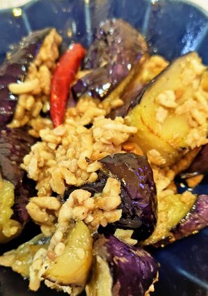 茄子と鶏挽肉のタオチオ炒め-レシピのメイン写真