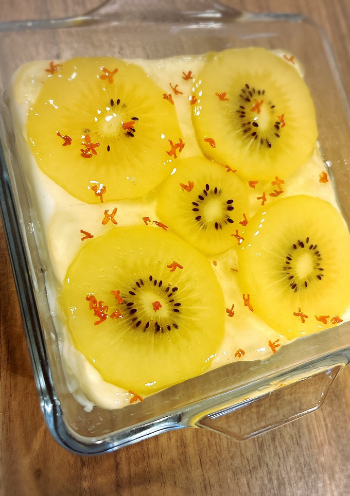 🌟金木犀とキウイの牛乳寒天🥝-レシピのメイン写真