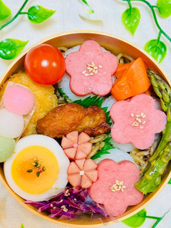 簡単キャラ弁☆お花ハムおにぎり弁当-レシピのメイン写真