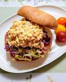 簡単ランチ！キャベツとエビのハンバーガー