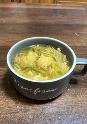 栄養満点⭐︎えのきともやしの卵スープ-レシピのメイン写真