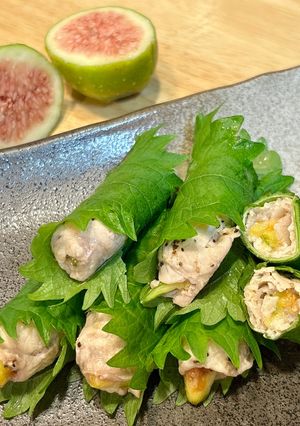 夕飯やおつまみに。イチジクのとろ〜り大葉豚巻き-レシピのメイン写真