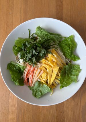 大葉たっぷり！サラダ風⁉︎冷やしうどん！-レシピのメイン写真