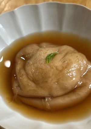 お出汁たっぷり！岩船麩のエビしんじょう風-レシピのメイン写真