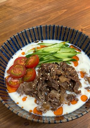 牛小間の冷静担々スープうどん-レシピのメイン写真