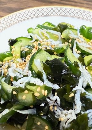 簡単：きゅうりとわかめとしらすの酢の物-レシピのメイン写真
