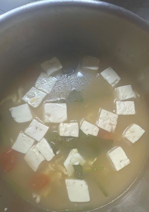 豆腐と卵とほうれん草とトマトのスープ-レシピのメイン写真
