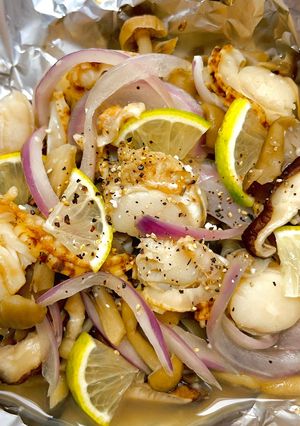 ベビーホタテときのこの塩麹ホイル焼き-レシピのメイン写真
